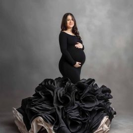 studio photography birthday photo video content crreation maternity AI elegant fancy floral dress branding newborn